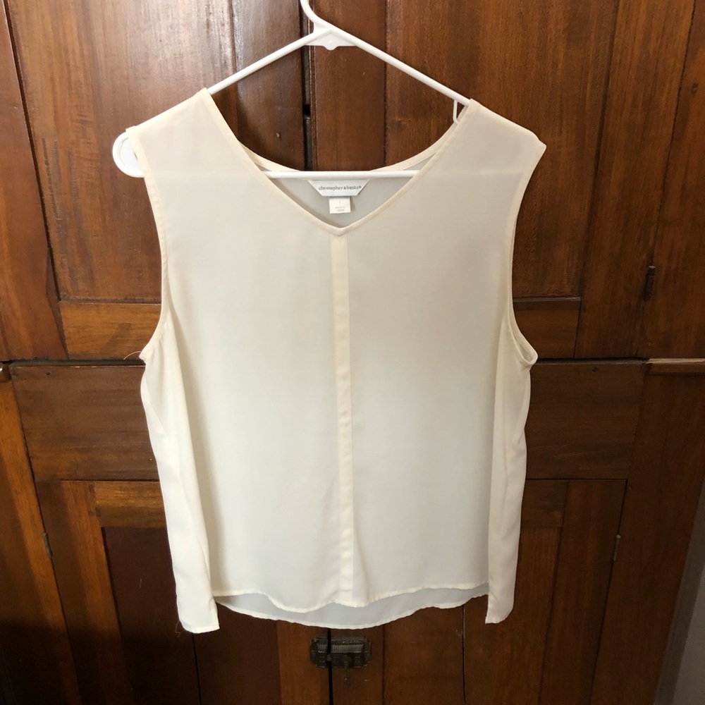 Off white sheer top. Christopher and Banks